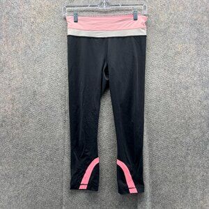 Lululemon Leggings Women 4 Black Pink High Rise Yoga Stretch Pants Tranquil Crop